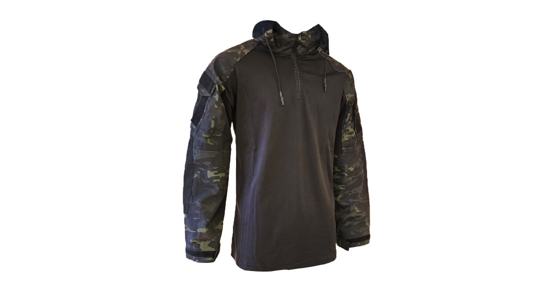 Black Multicam Frog Shirt with Hood