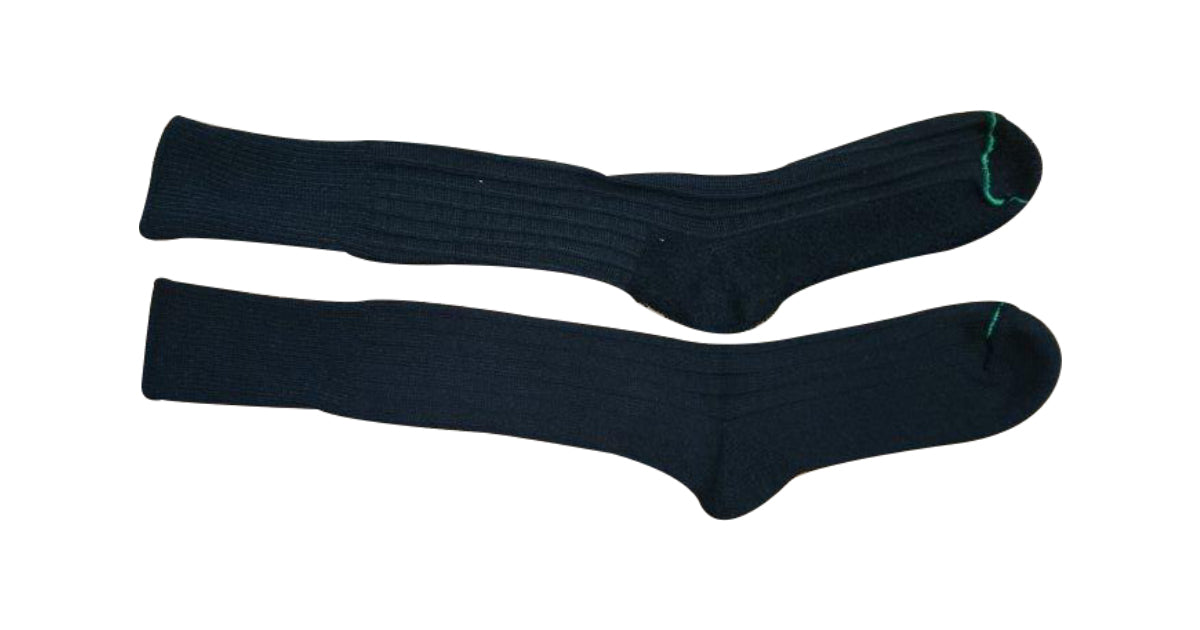 Army-type Long Socks with Sole Padding (Black) - NEW