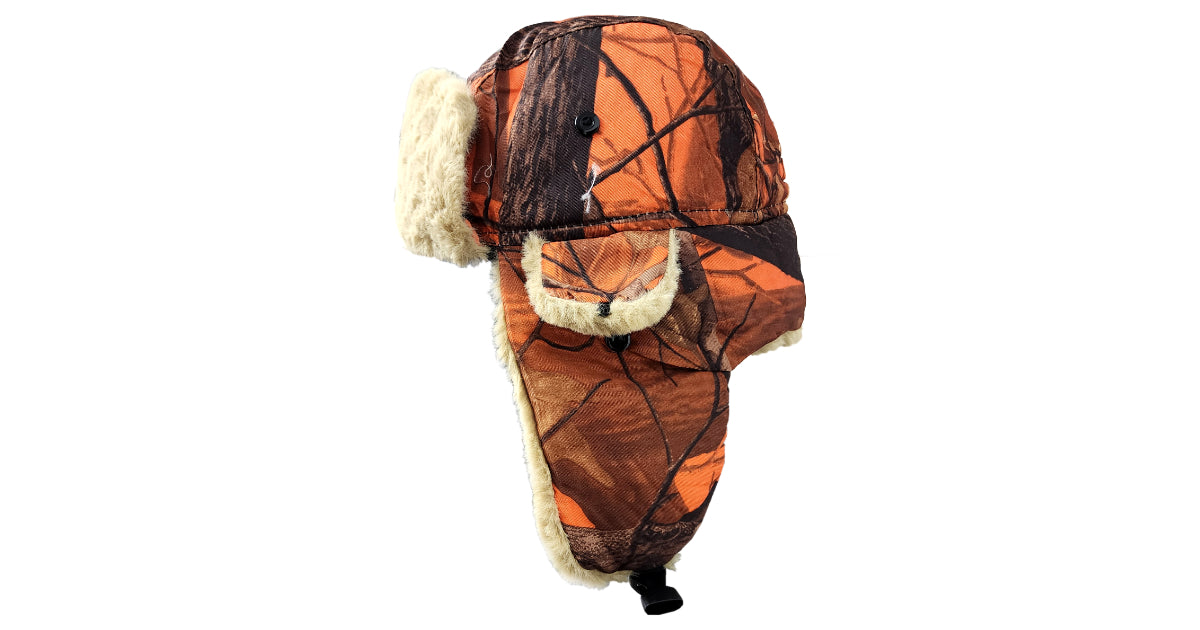 Orange Forest Camo Russian Hat
