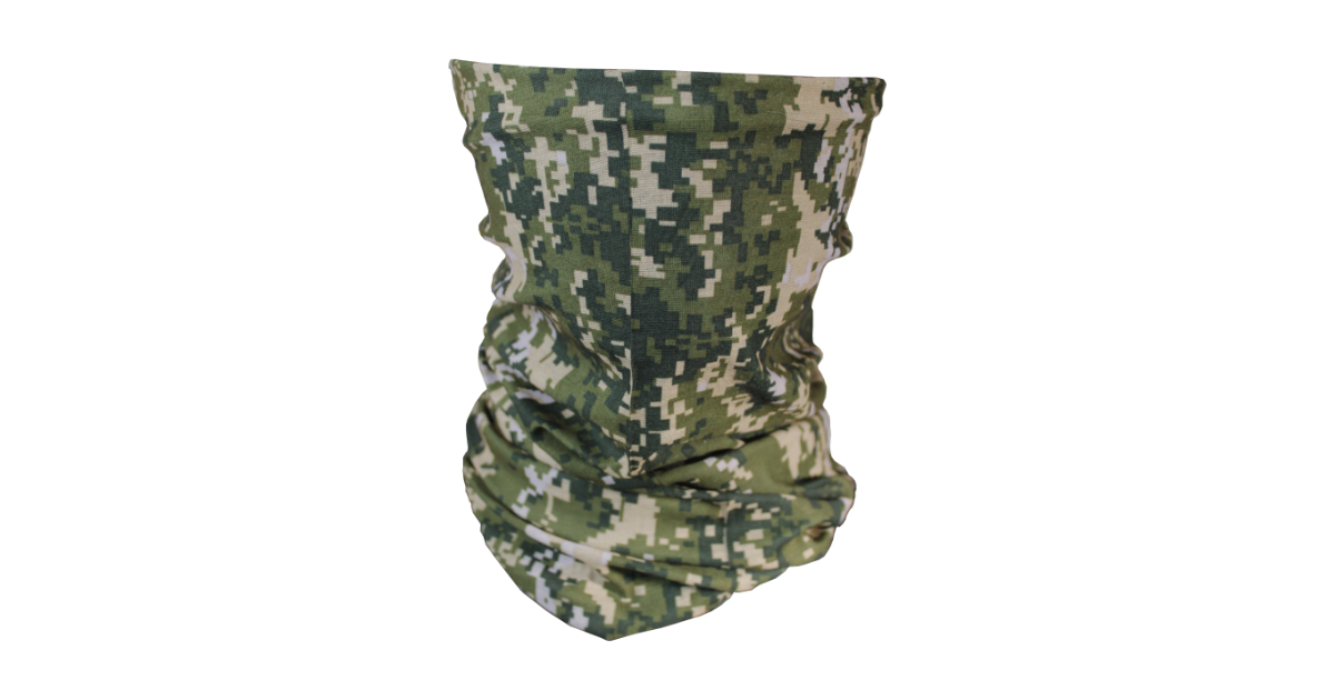 Multifunctional Black, Green and Beige Camo Buff
