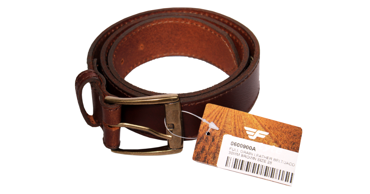 Jaco Full Grain Leather Belt 38MM Brown Size 28