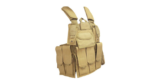 airsoft-plate-carrier-9-compartment-beige image 1