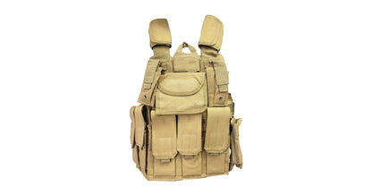 airsoft-plate-carrier-9-compartment-beige image 0