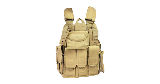 airsoft-plate-carrier-9-compartment-beige image 0