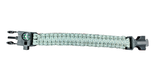 Digital Grey Camo Paracord Bracelet With Whistle & Flint - NEW