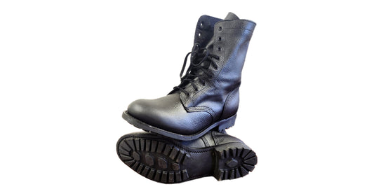 Black Leather Army Boots